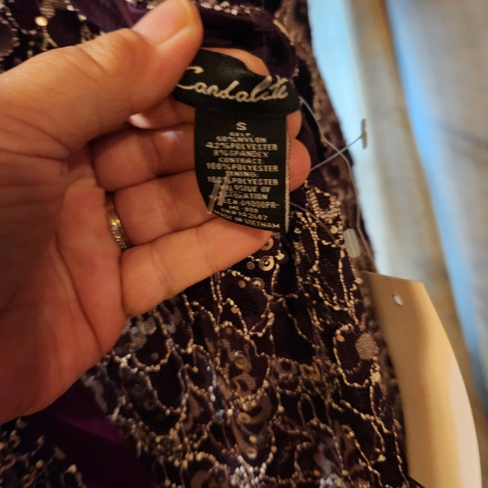 Brand New With Tags Womans Purple and White Flower Pattern Maxi Dress - Picture 6 of 9